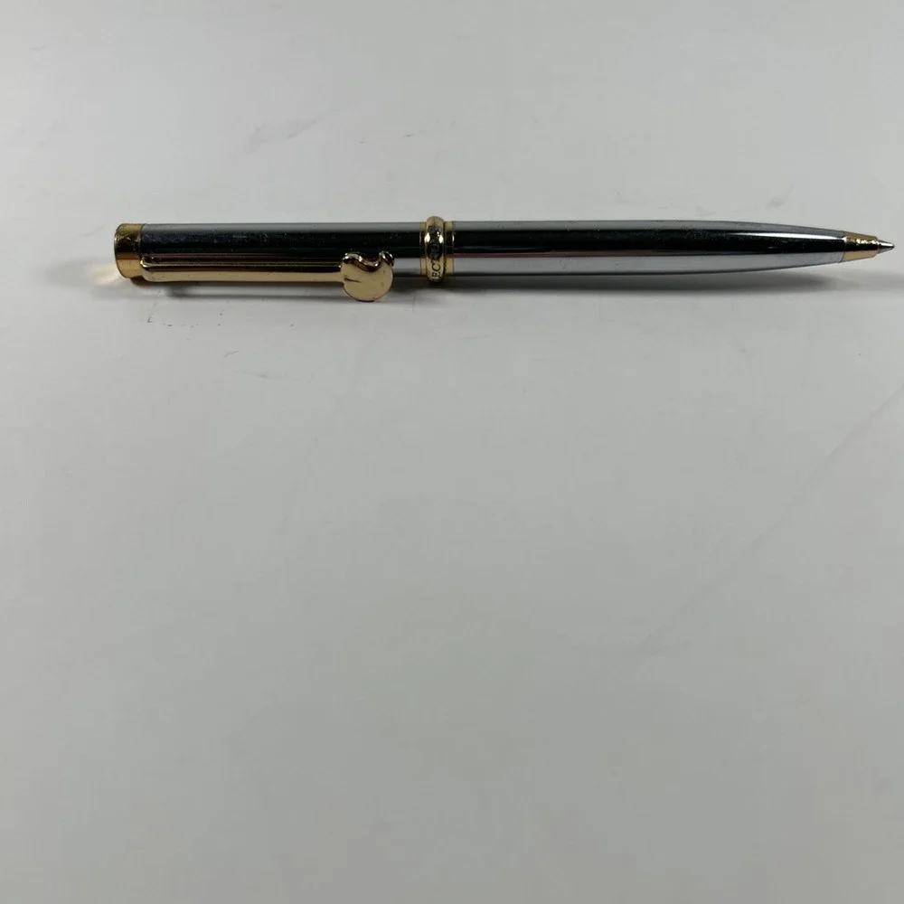 Vintage Reflections Silver Ink‎ Pen With Gold Heart Trim